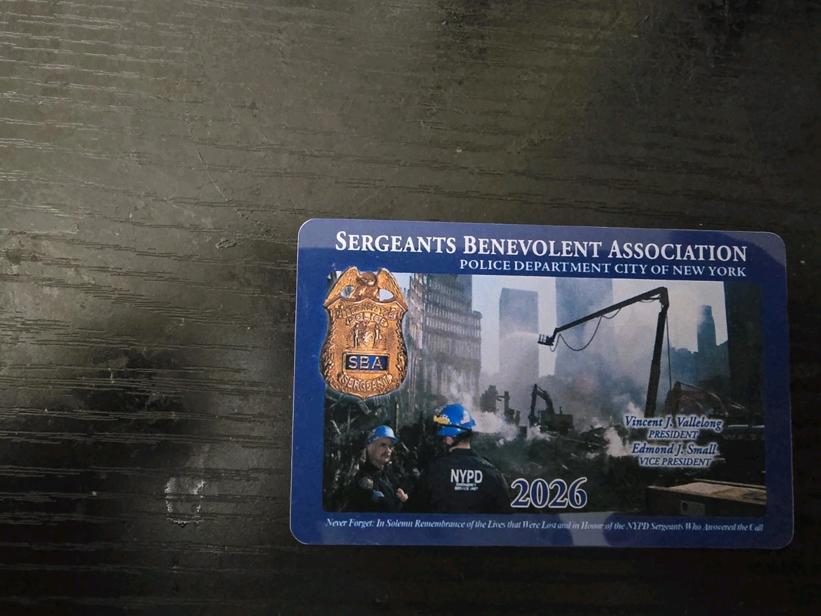 Nypd SBA Card Not PBA Twenty Twenty Six. Genuine Mint Condition Unsigned.