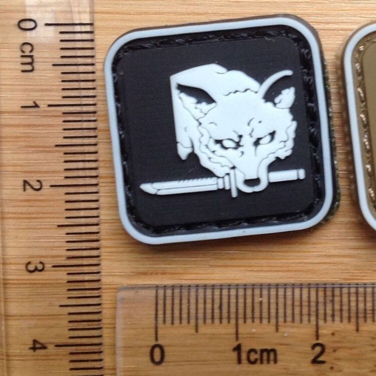 5Pcs 3D Pvc FOX HOUND Metal Gear Solid Specia Force Group Rubber Hook Loop Patch