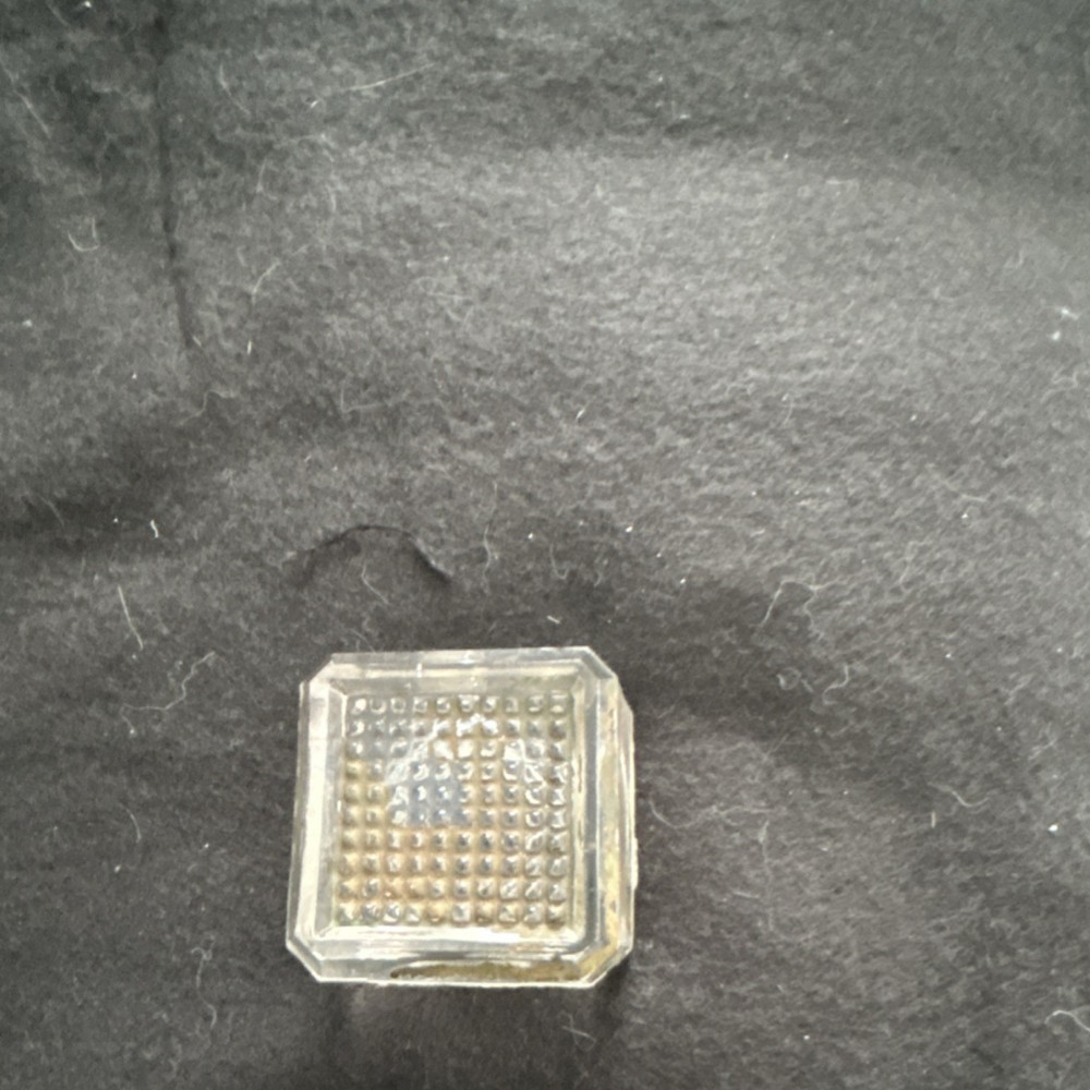 Clear Glass Square Open Salt Geometric Pattern Small Size Glossy Finish