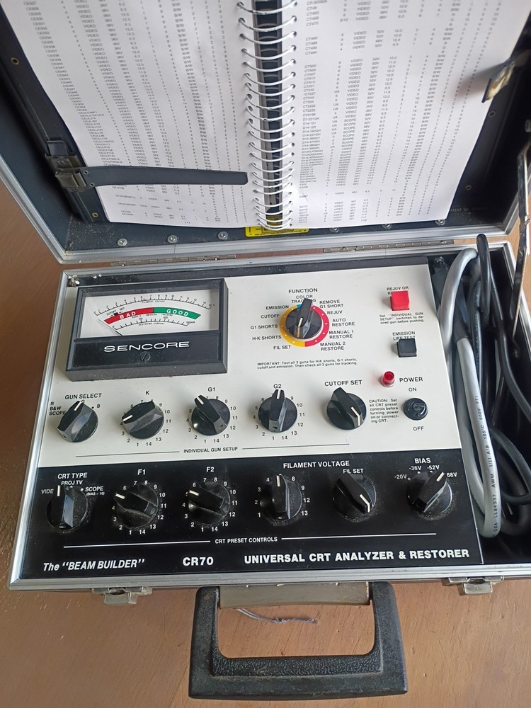 Sencore CR70 Universal CRT Beam Analyzer Rejuvenator POWERS ON UNTESTED As-Is