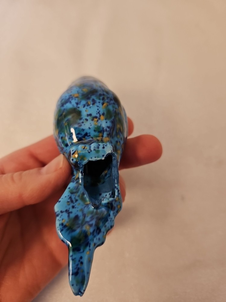 Vintage Large Speckled Bird Ceramic Macrame Bead