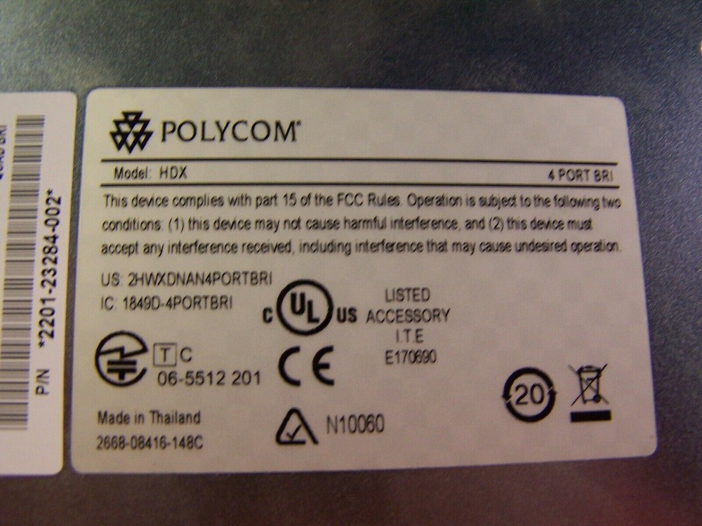 NEW POLYCOM QUAD 4 PORT BRI NETWORK INTERFACE 2201-23284-002