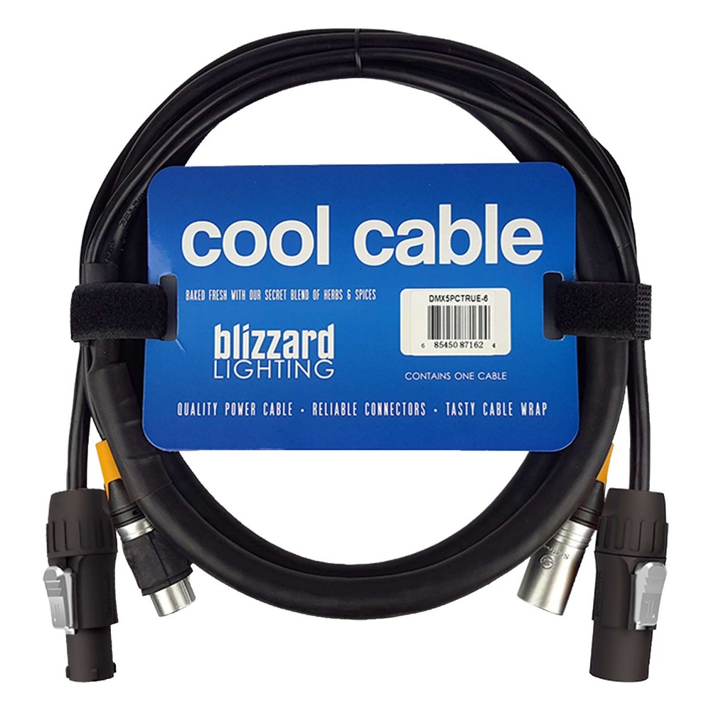 Blizzard Lighting DMX5PCT-6 6 FT IP Rated Combo Cable 4-Pack