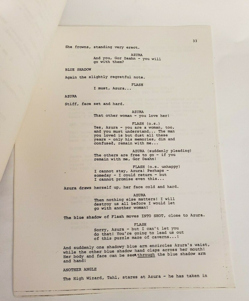 FLASH GORDON / Samuel A. Peeples 1979 TV Script, "Chapter Eleven: King Flash"