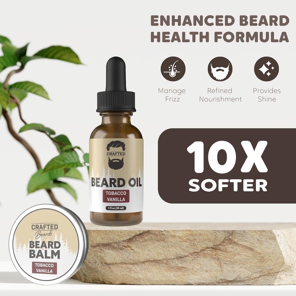 Crafted Beards Beard Care Kit for Men - Softer, Smoother, Moisturized Beard - Be