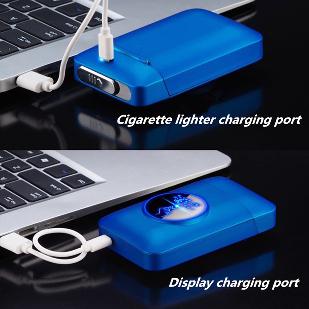 Cigarette Case with Lighter, 19pcs Regular Size Cigarettes Holder Box King Si...