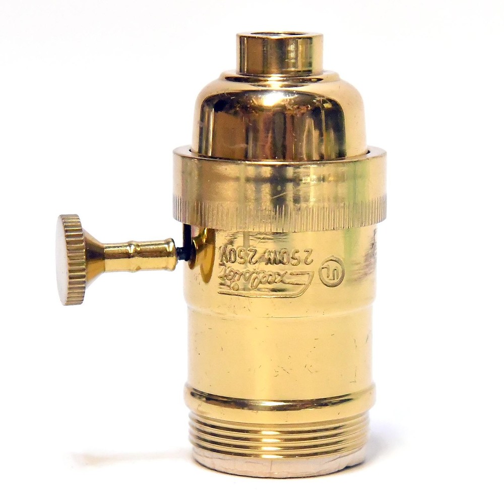 EXCELSIOR POLISHED BRASS TURN SWITCH LIGHT SOCKET
