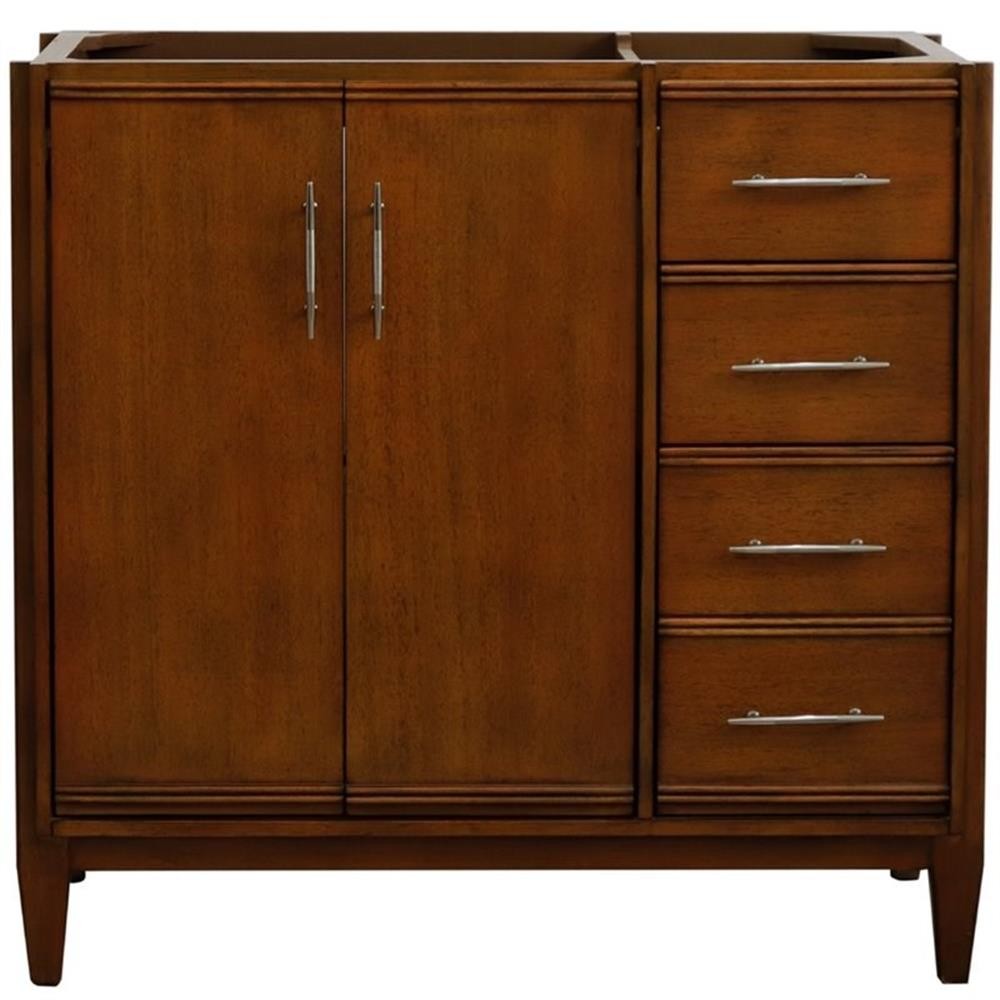 MCM 36" Single Sink Solid Wood Vanity with Left Door in Walnut