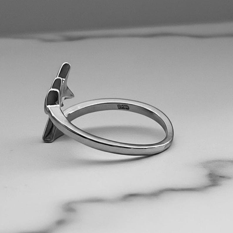 Sterling Silver Arrow Wrap Ring Geometric Adjustable Open Band Minimalis Ring
