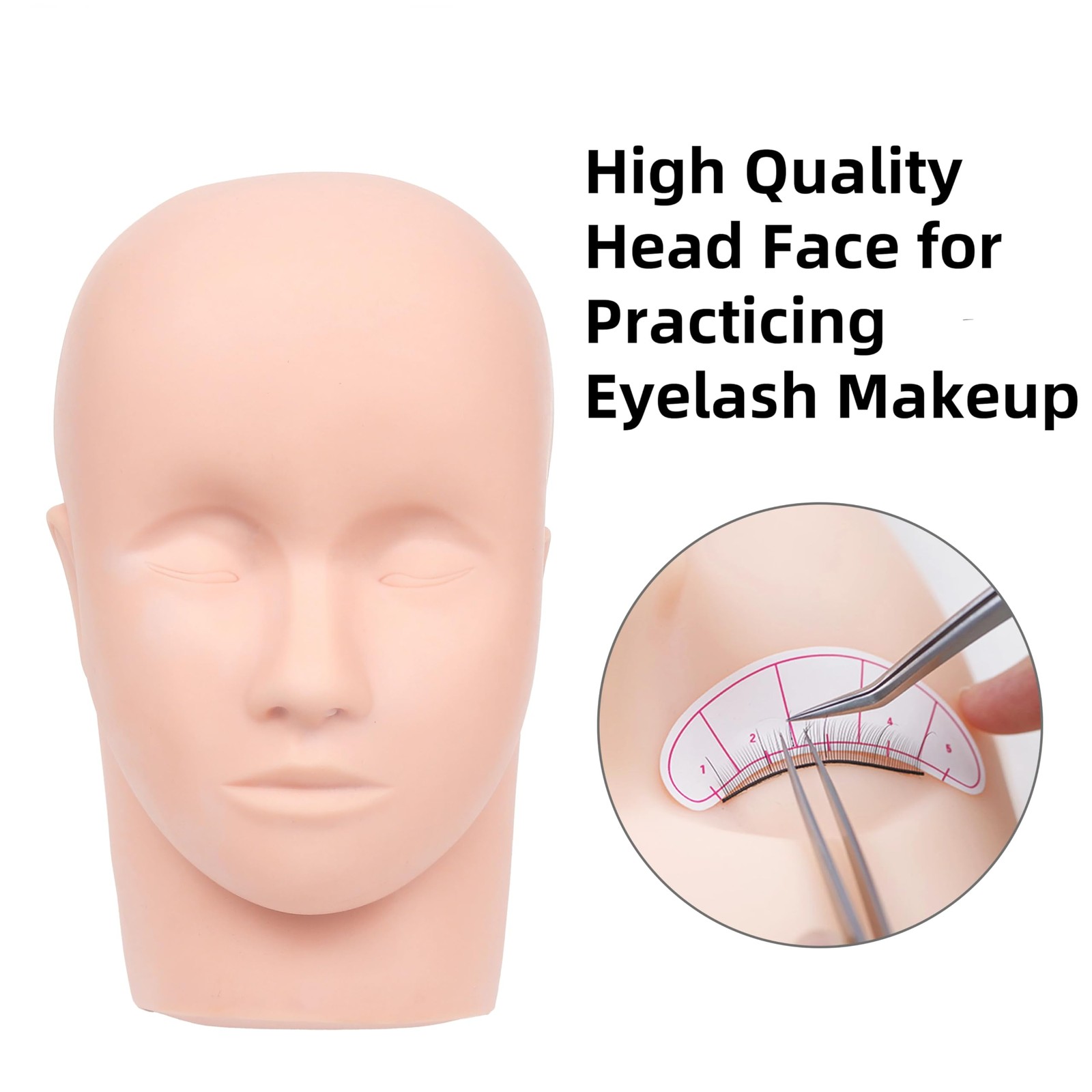 Czrleaty Mannequin Head for Facial Practice, 1 count (Pack of 1), Beige