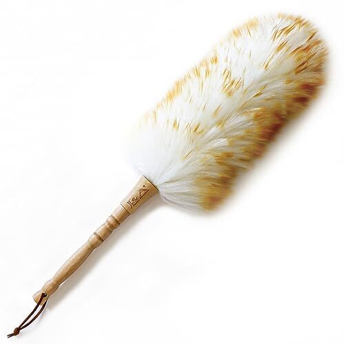 J&A Lambswool Dusters with Solid Wooden Handle, Flexible Head, Anti-Static,