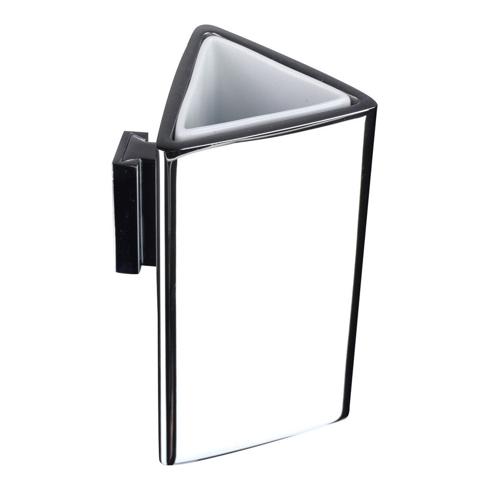 Pomd'or Triangular Wall-Mount Toothbrush Holder, Solid Brass, Polished Chrome