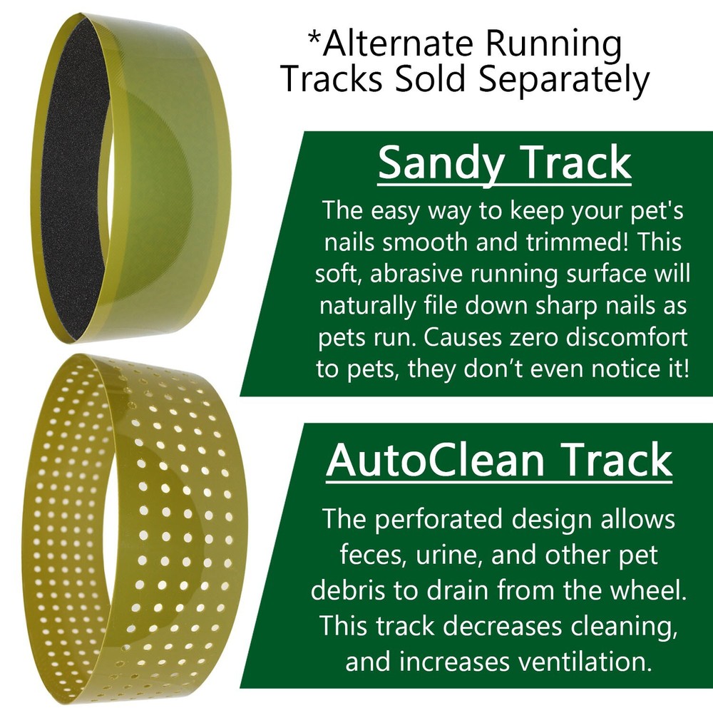 Silent Runner Wheel 12" WIDE + Autoclean Track + Cage Attachment - Package Set