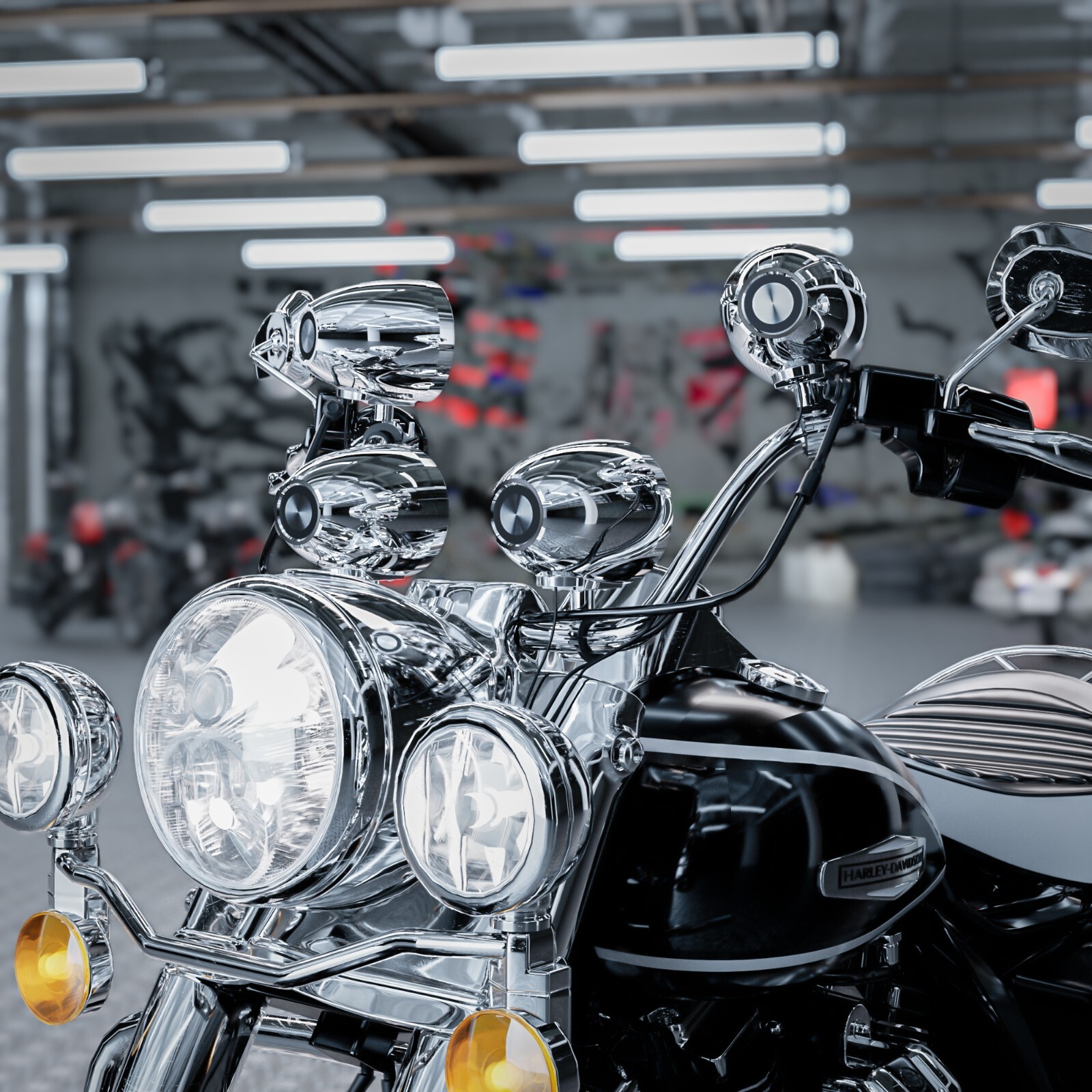 Bluetooth Waterproof 1600W Amp Stereo Audio FM Radio System Motorcycle 4 Speaker