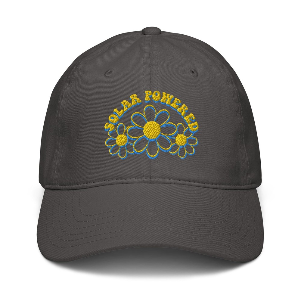 Ripple Junction Solar Powered Flower Graphic Adjustable Baseball Hat, Asphalt...