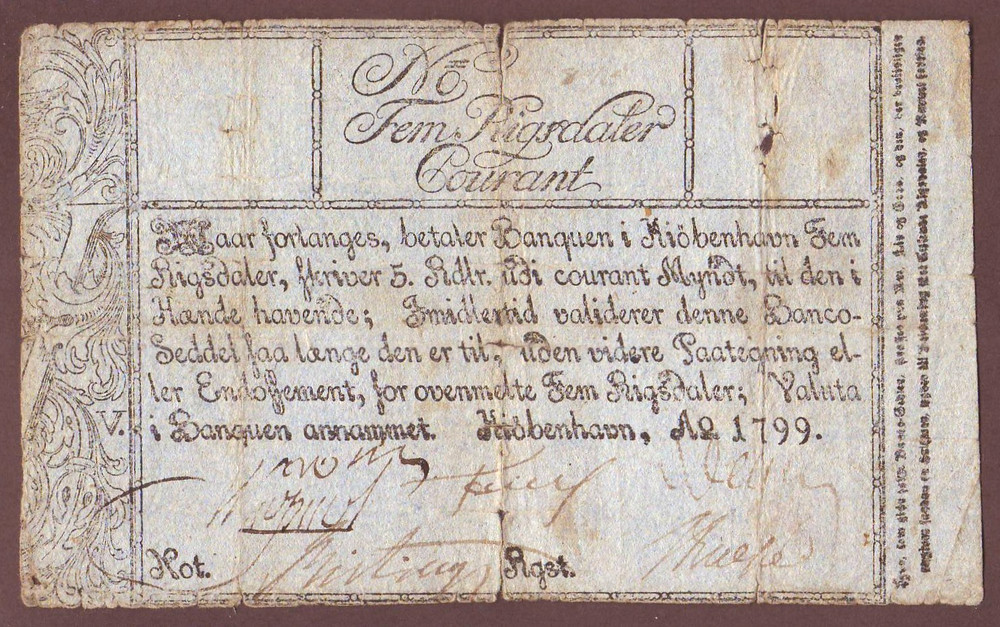DENMARK  5 Rigsdaler 1799
