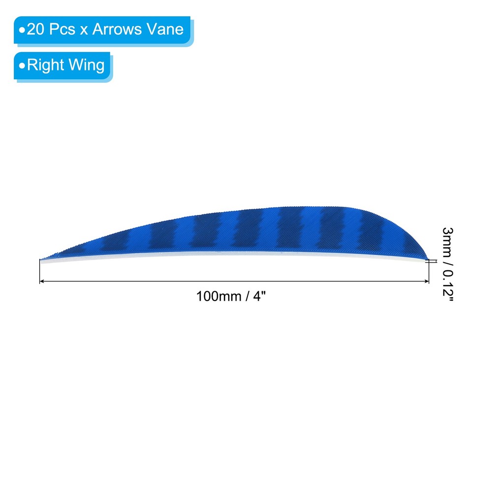 Arrows Vanes 20 Pack 4 Inch Arrow Feather Right Wing, Blue
