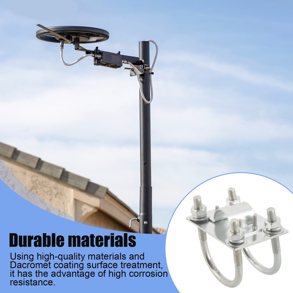 Antenna Mast Clamp Bracket with U-Bolts -Rust Clamp Panel Pipe Mounting9155