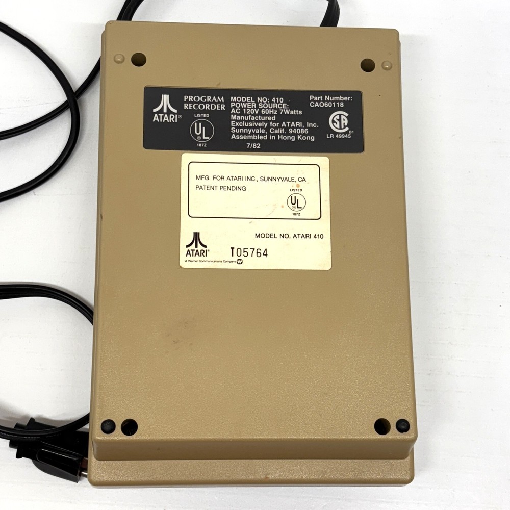 1980s Atari 410 Cassette Program Recorder & Shamus Atari Cassette Game- Untested