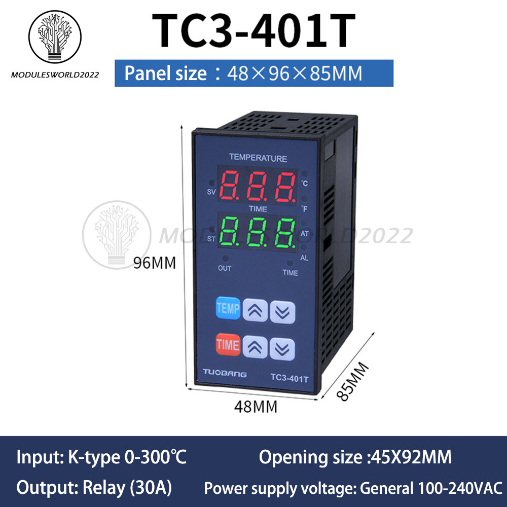 TC3-401 Temperature Controller High Precision Digital Temperature Time Display