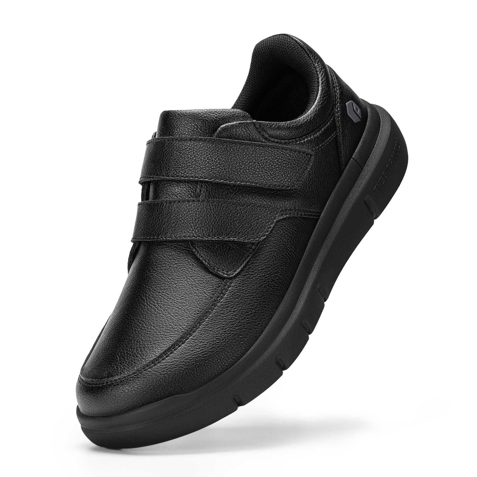 FitVille Mens Extra Wide Leather Diabetic Shoes Business Casual Dress Sneakers