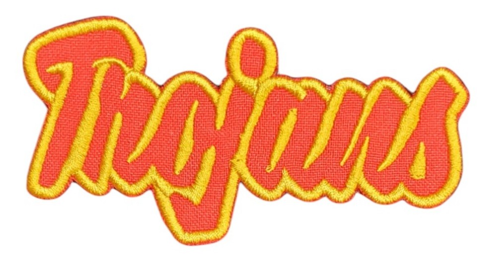 USC Trojans Text  Embroidered Applique Iron On Patch Various Sizes Customize