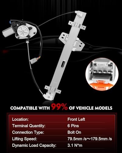 Front Left Driver Side Power Window Regulator with Motor for:-Honda Element