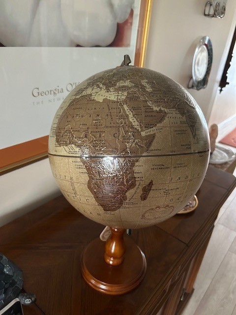 Replogle Globe Leather 12" Brown Vintage Library, Study, Office