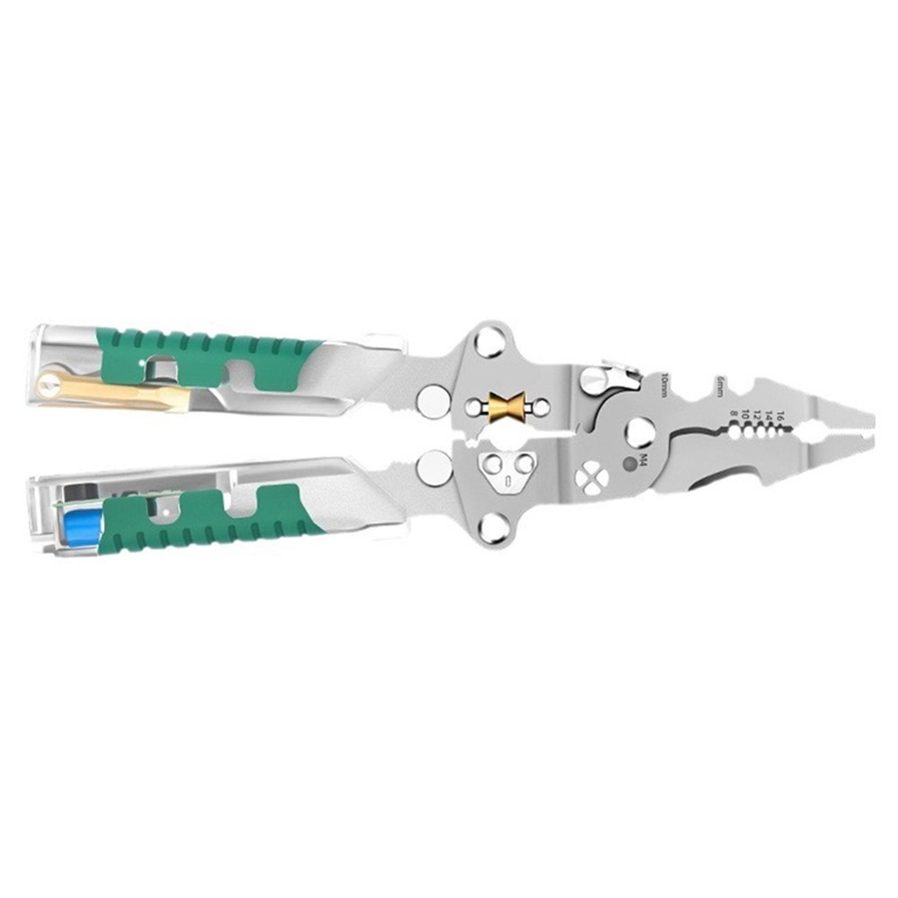 1× Multi-Functional Foldable Wire Stripper Scissor With Electrical Test Tool