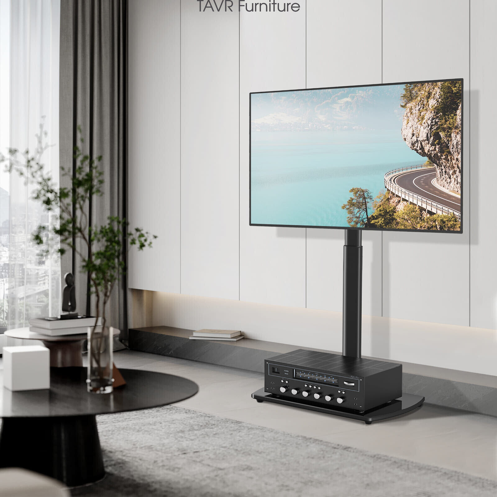 TAVR Universal Swivel Floor TV Stand with Mount for 27 to 65 inch TVs