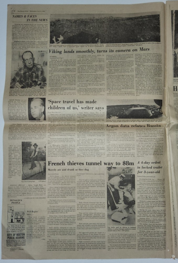 1970-1986 Newspapers: Eclipse, Viking Lands, Space Shuttle Challenger Explodes