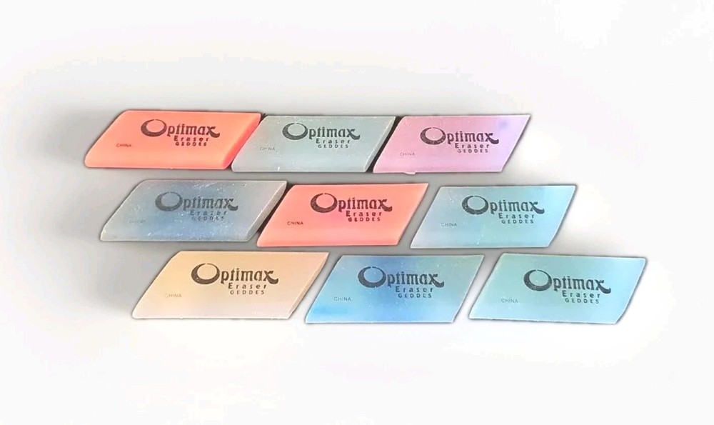 Multicolor Erasers Ridges - 9 Total