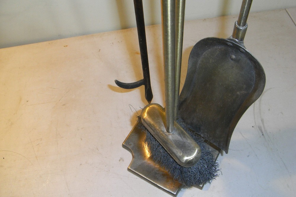 vintage Fire place 3 pc tool set brass