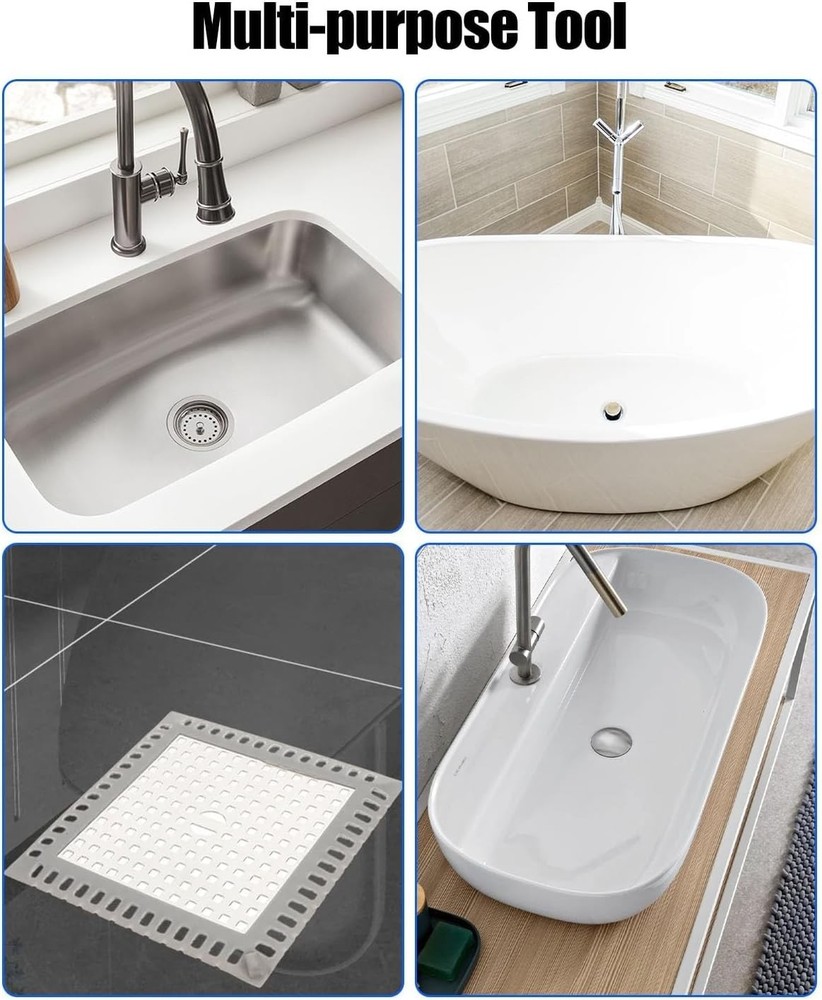 Multi-Function Tub Drain Extractor for Quick Drain Removal - DIY & Professional