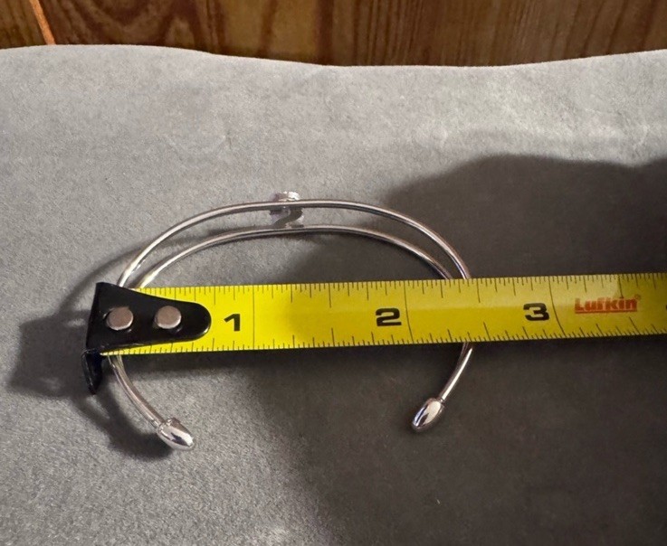 Trifari Initial Monogram “S” Silver Tone Cuff Bracelet