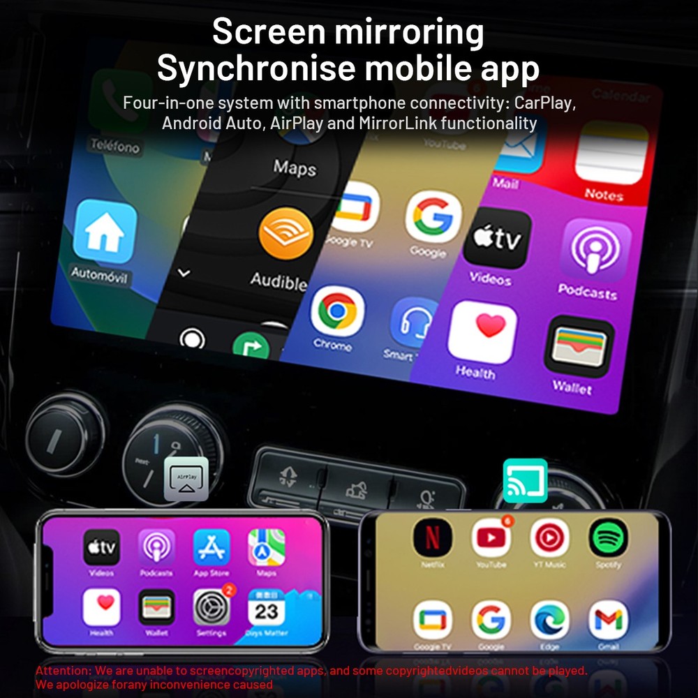 4-in-1 Wireless CarPlay Adapter & Android Auto Wireless Adapter, Plug & Play