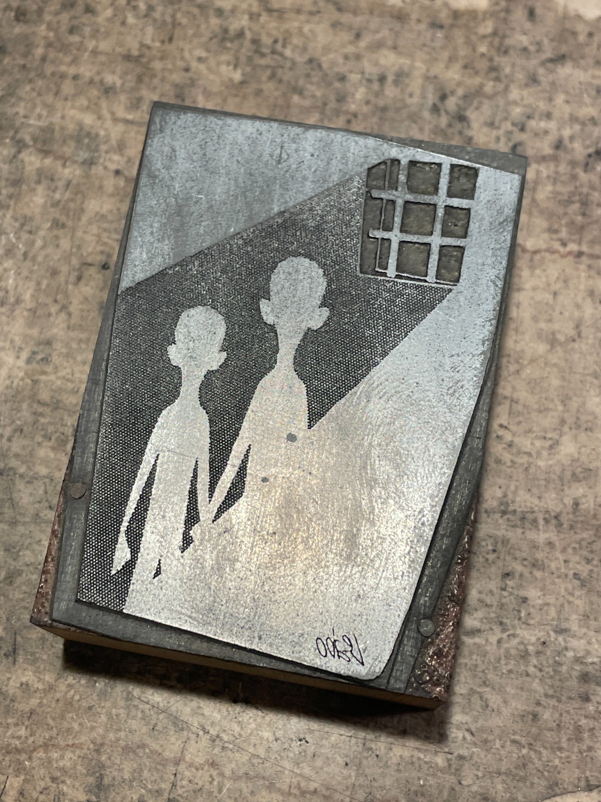 Printing Letterpress Printers Block NAACP 'LEABO' Silhouette W/ Window (1221)