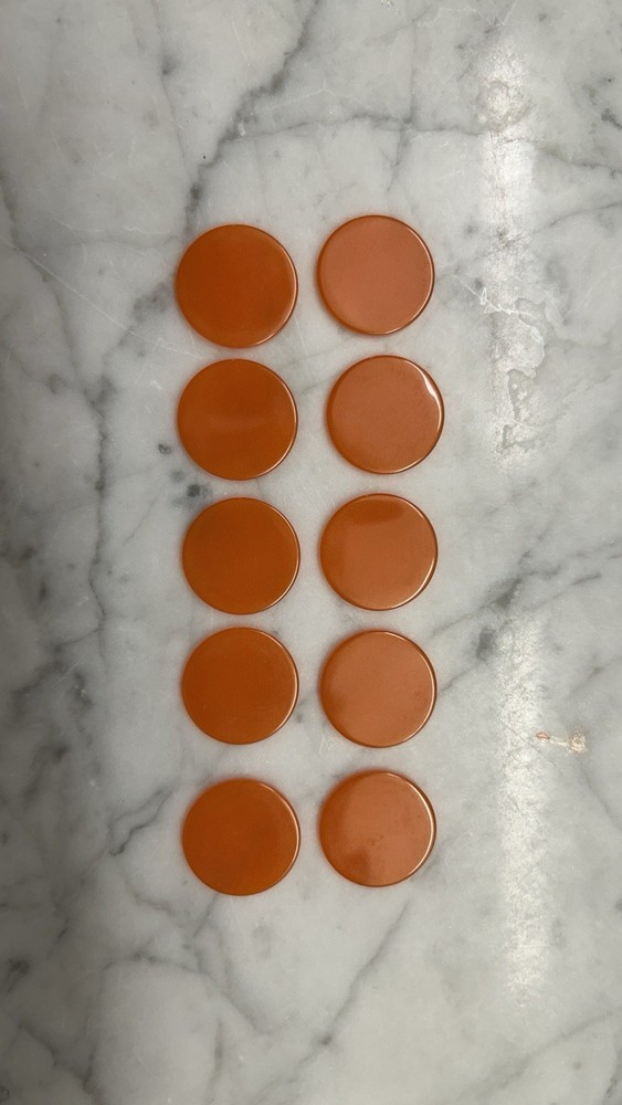 Vintage Half Inch Bakelite Catalin Discs Orange