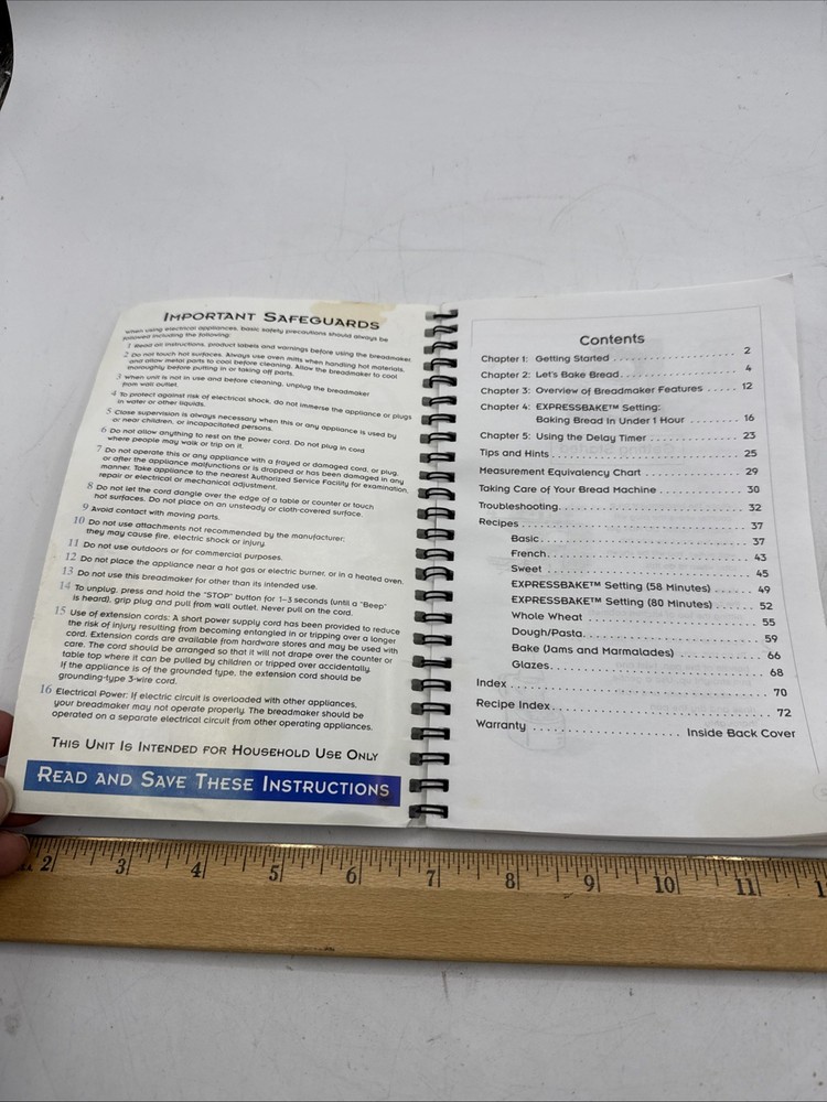 Oster 2 Lb.Expressbake Bread Machine User Manual &Bread Recipes