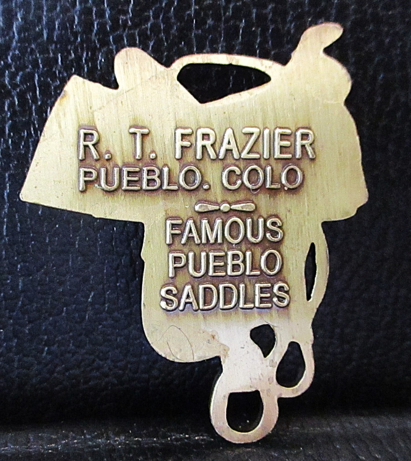 R. T. Frazier Pueblo Colorado CO Horse Saddle Pocket Watch Fob Advertising Promo