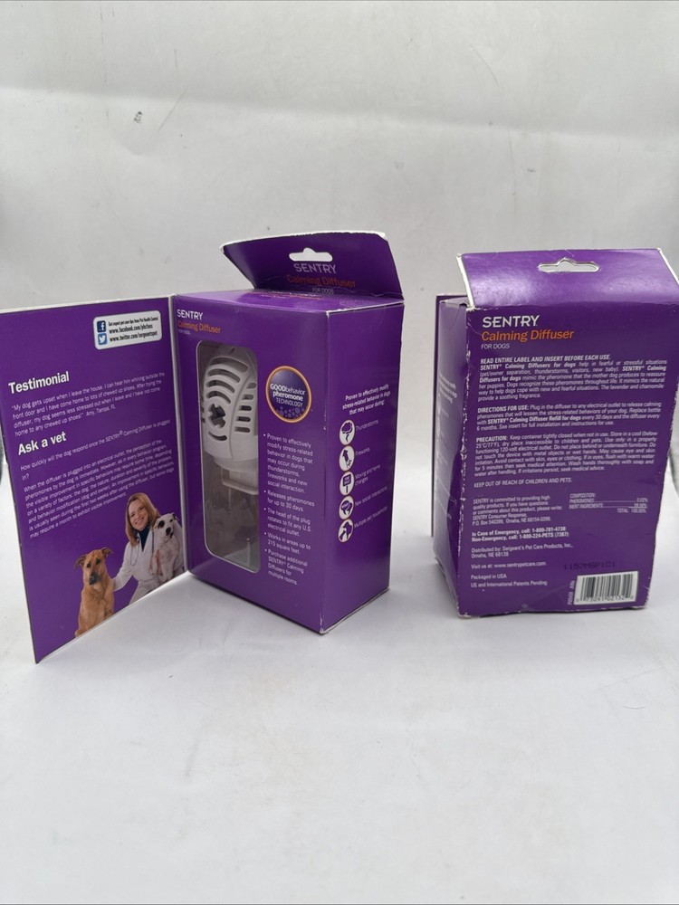 2X Sentry Calming Diffuser Refill for Dogs 1.5 oz Lavender Chamomile