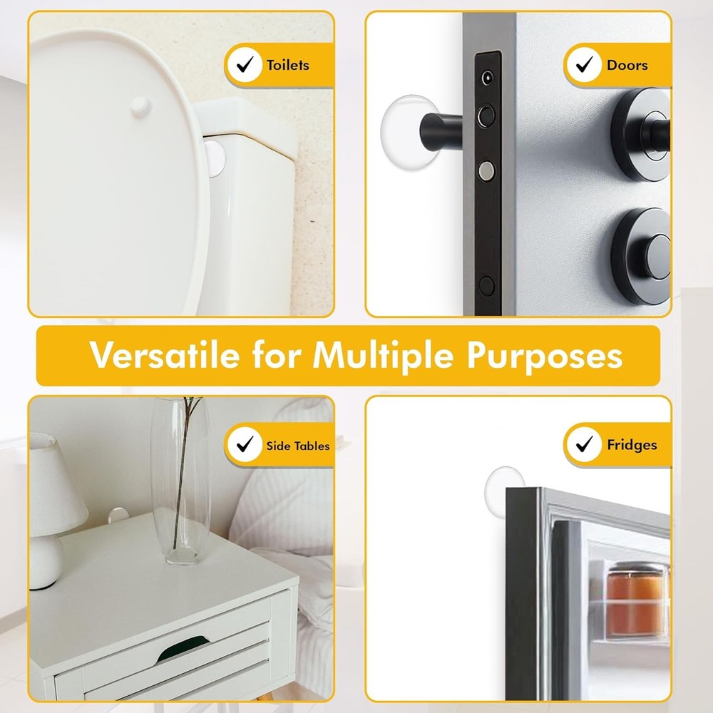 Door Stoppers for Wall – Clean and Dry Surface Required Medium -2", White