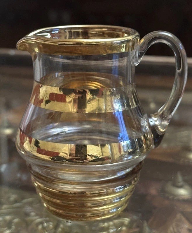 Gold Plated Ringed Jug 1950