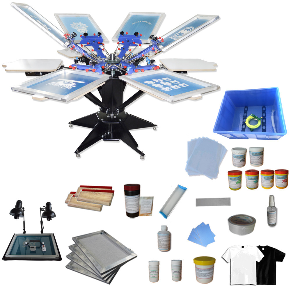6 Color Silk Screen Printing  Kit Press Printer Micro registration Equipment