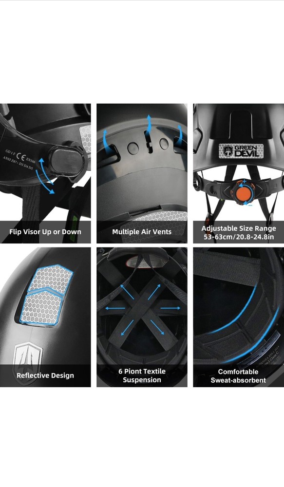 Casco de seguridad casco duro con visera y Bluetooth￼