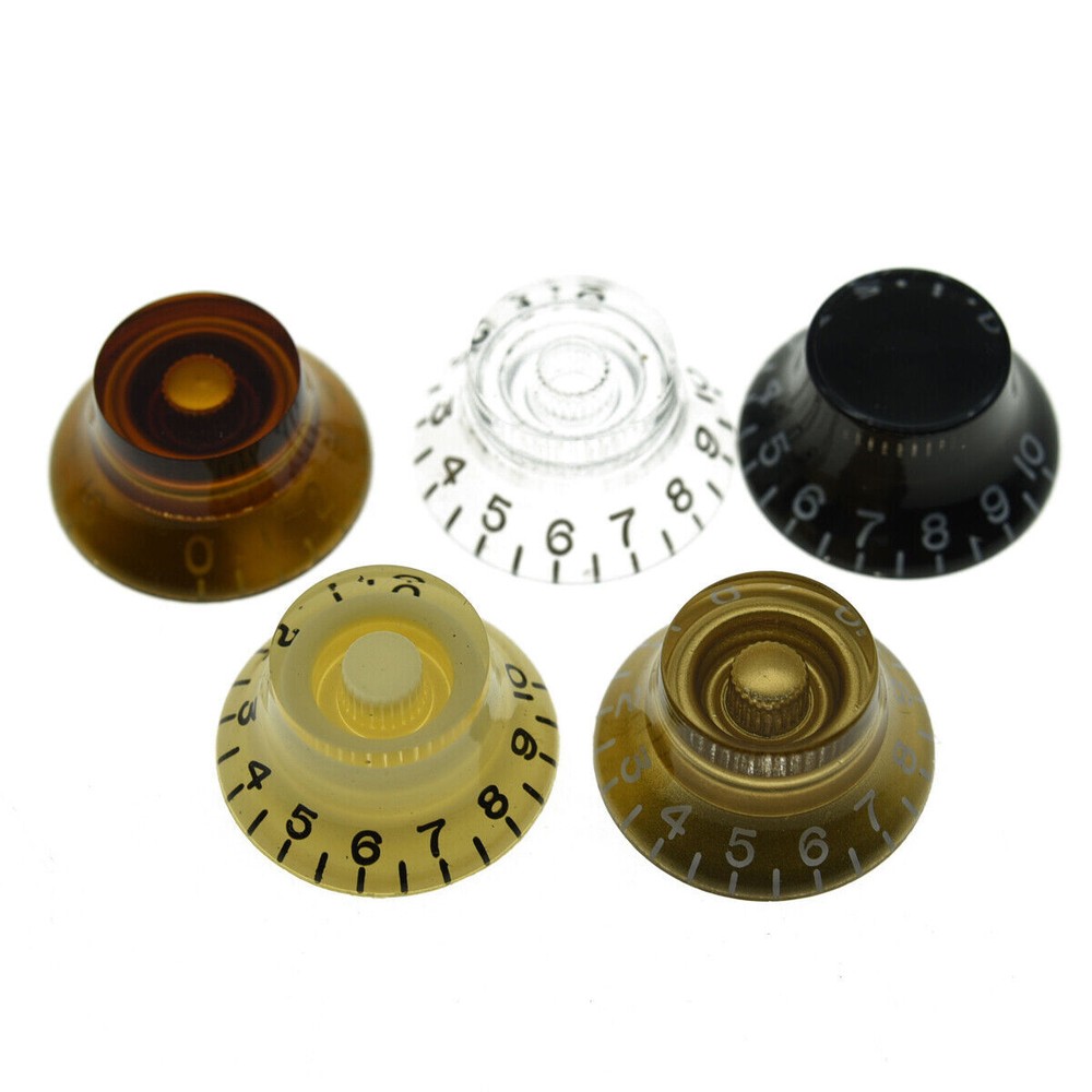 KAISH LP Guitar Bell Knobs USA Spec Fine Spline Top Hat Knobs fits CTS Pot Clear