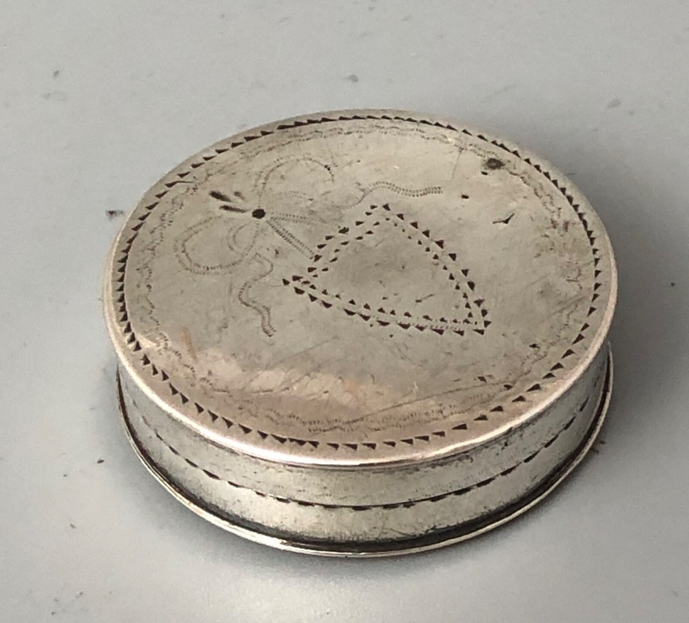 George III Solid Silver Patch Box Samuel Pemberton Birmingham c1790 ELZX