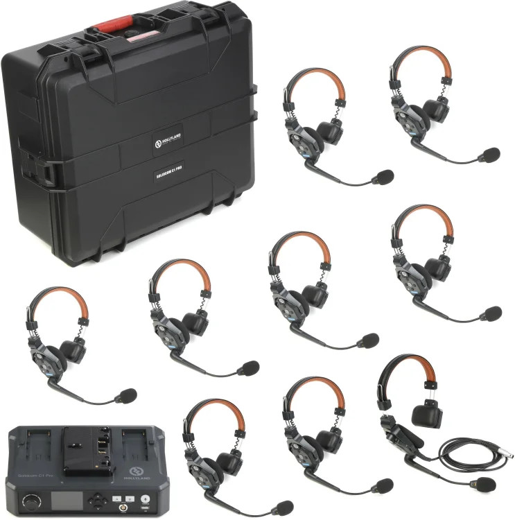 Hollyland Solidcom C1 Pro Wireless Intercom System - 8 Headsets and Hub