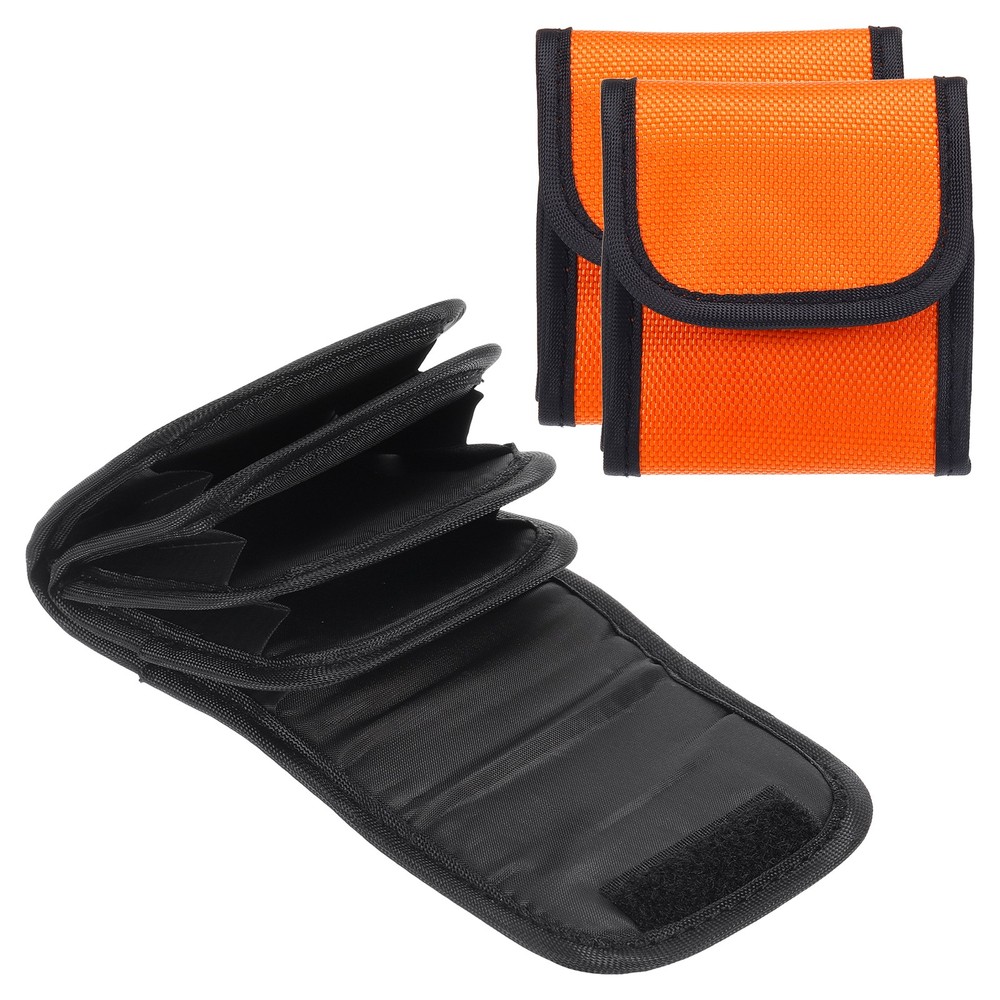 2Pcs 58mm Camera Filter Case 4 Pocket Camera Filter Case Pouch Orange