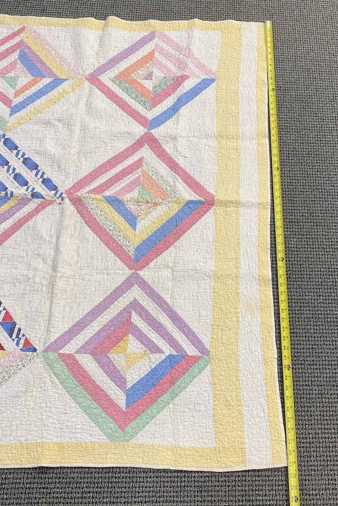 Handmade Spiderweb Star Patterned Quilt- 57 x 49 in